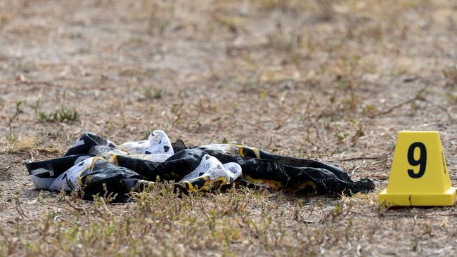 Items of clothing near the scene of the incident. Picture: Andrew Henshaw