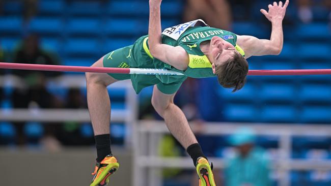 Lachlan O’Keefe is a star on the rise in high jump. Photo by Pedro Vilela/Getty Images