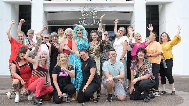 Members of the Territory's disability and queer community celebrated in November 2022 as landmark changes to the Anti-Discrimination were passed through Parliament. Picture: (A)manda Parkinson