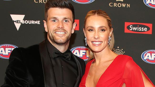 2018 Brownlow Medal. Red Carpet.  Richmond's Trent Cotchin and wife Brooke  . Pic: Michael Klein