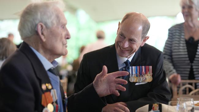 Prince Edward meets D-Day and Normandy veterans. Picture: Getty Images