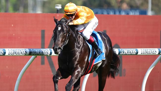 Regan Bayliss and Shangri La Express make it two from two with victory in the $2m Golden Gift at Rosehill. Picture: Getty Images