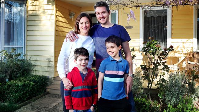 Paul and Kat Dugdale, pictured with sons Austin and Harvey, invest in property through their self-managed super fund. Picture Rebecca Michael. Picture Rebecca Michael.