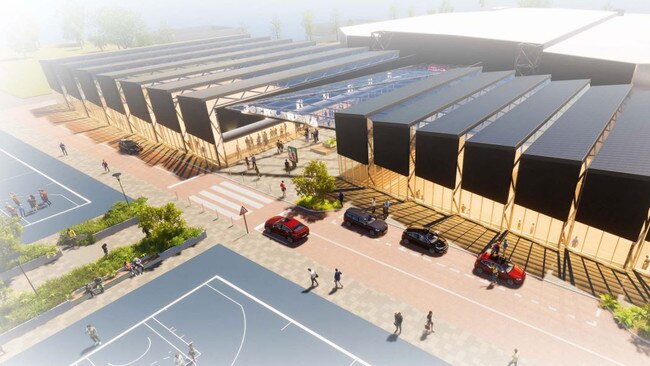 Artist’s impression of the Adelaide 36ers Arena in Findon. Picture: Pelligra