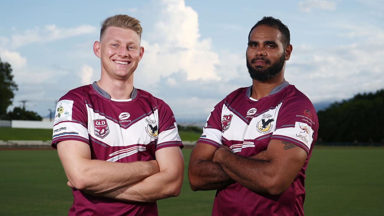 Hayden Golchert and Dale Ambrym will co captain the Yarrabah Seahawks in the 2021 Cairns and District Rugby League (CDRL) competition. Picture: Brendan Radke