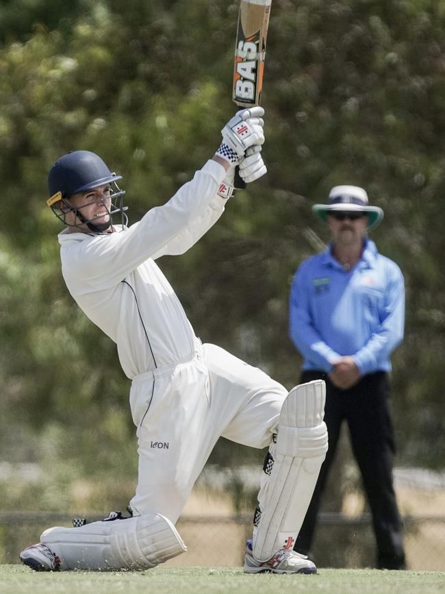 Brent Patterson tees off for HSD on Saturday against North Dandenong. Picture: Valeriu Campan