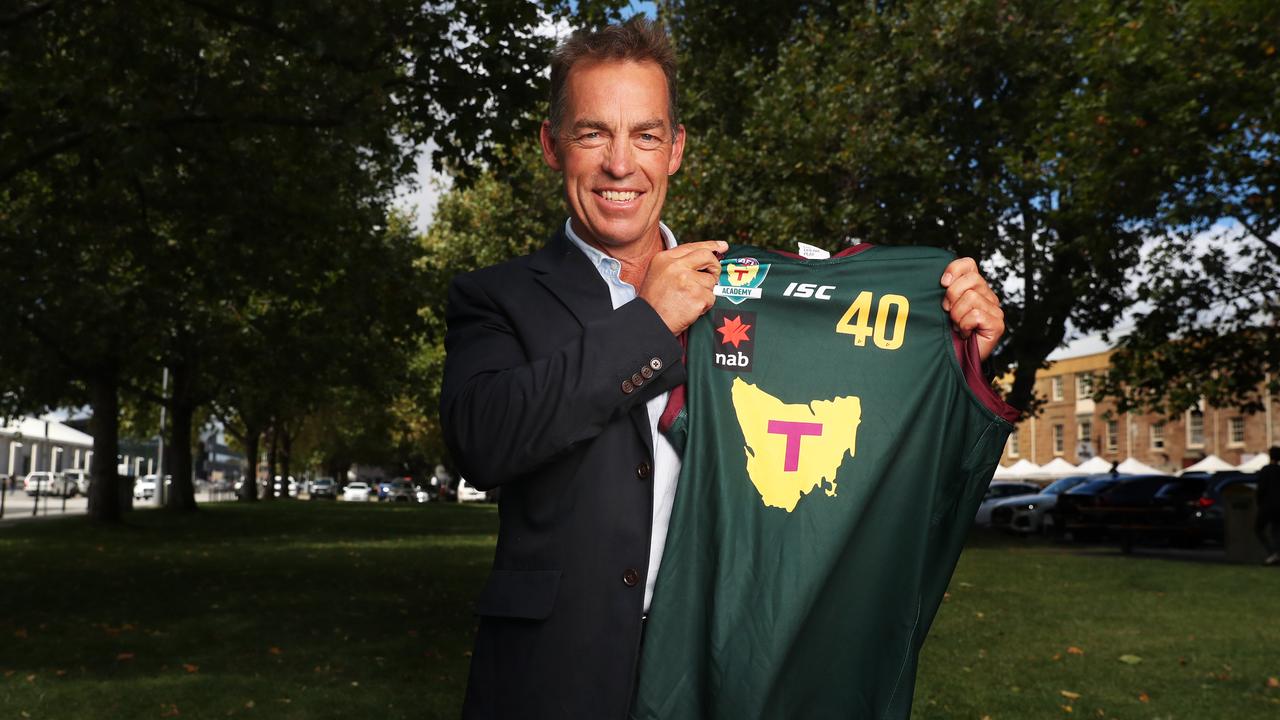 Former Hawthorn premiership coach Alastair Clarkson in Tasmania as part of the taskforce to get the state an AFL team. Picture: Nikki Davis-Jones