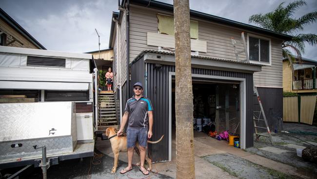 Harley King’s family lived in their caravan while they fixed up their home. Picture: Danielle Smith