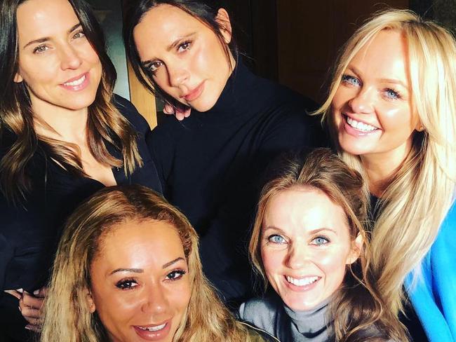 The Spice Girls when they recently reunited. Picture: Instagram @emmaleebunton