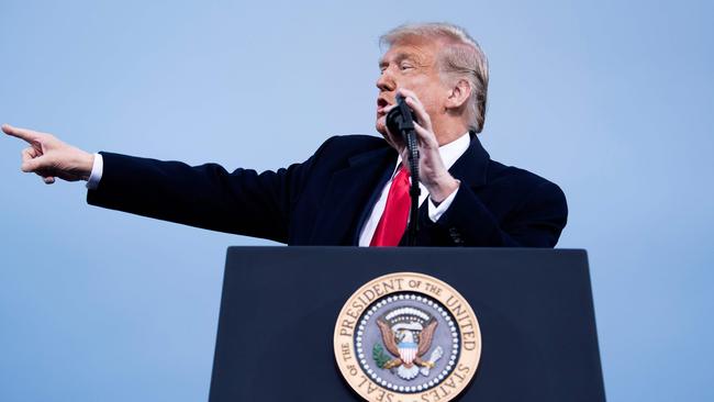 Donald Trump in Fayetteville, North Carolina, on Saturday. Picture: AFP