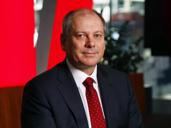 DAILY TELEGRAPH 10TH AUGUST 2023 Pictured at Westpac offices at Barangaroo in Sydney is Westpac Group Chief Executive Officer Peter King.Picture: Richard Dobson