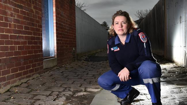 Paramedic Shelly Brown, 34, was bashed by a drunken women and welcomes the idea of a potential new trial for paramedics to wear body cameras. Picture: Nigel Hallett