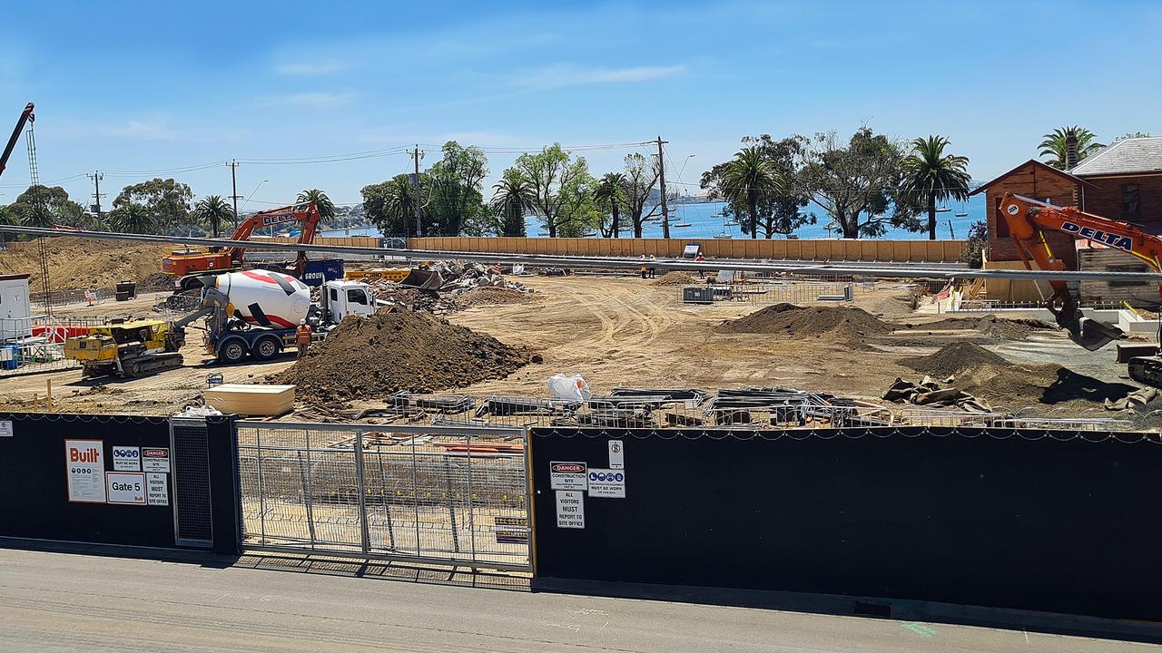 Construction work at convention centre site in November. Picture: Alison Wynd