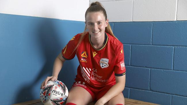 Chelsie Dawber scored her first W-League goal for Adelaide United this month against Perth Glory. Picture: Dean Martin