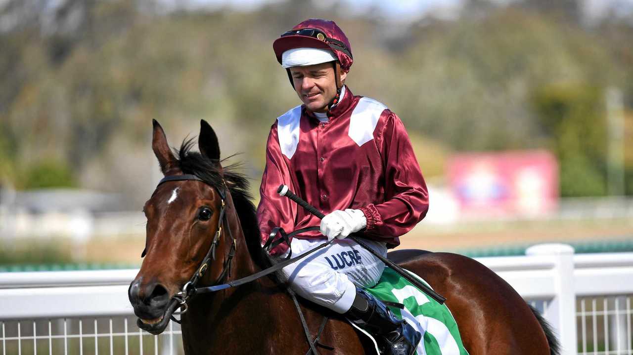 WINNING BOOST: Jockey Brad Stewart returns to the Ipswich enclosure after riding Spirit House to victory in the Brisbane Screenprinting Maiden at last Friday's meeting. Picture: Rob Williams