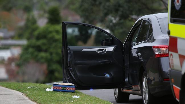 Forensic police work at the scene where ambulance crews attended to the boy.