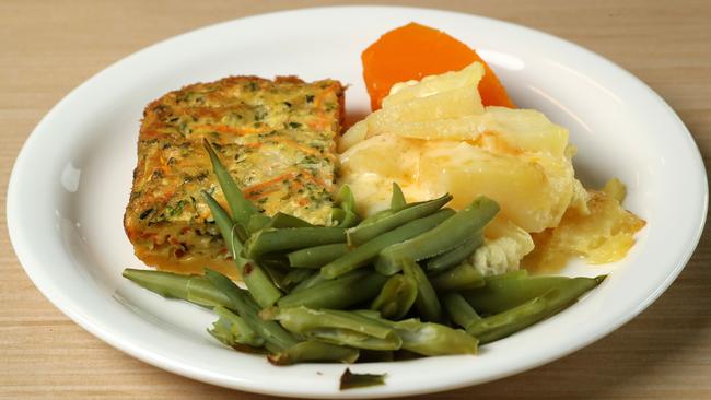 Carrots and zucchini slice, as presented to our testing panel in June.