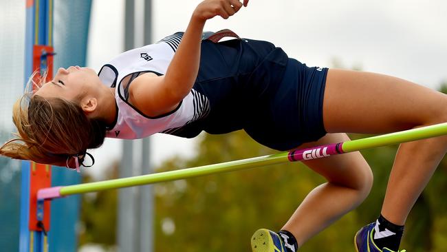 Taihlar-Jo Kampf (VIC) competes in the Girls Under 15 Heptathlon.