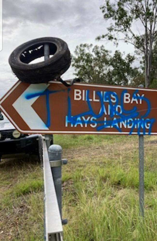 Hoons leave burnt out tyres and rubbish at the Mount Glorious T Junction almost every weekend.