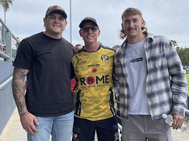 The Cessnock Goannas had some big names on the sidelines in Knights players Brodie Jones and Fletcher Sharpe. Picture: Cessnock Goannas RLFC Facebook Page.