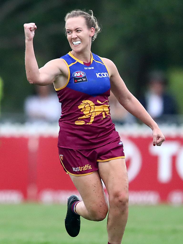 Arnell celebrates a goal for the Lions. Picture: Getty Images