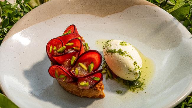 A dish at The Paddock Restaurant in the Beechmont Estate, Beechmont.