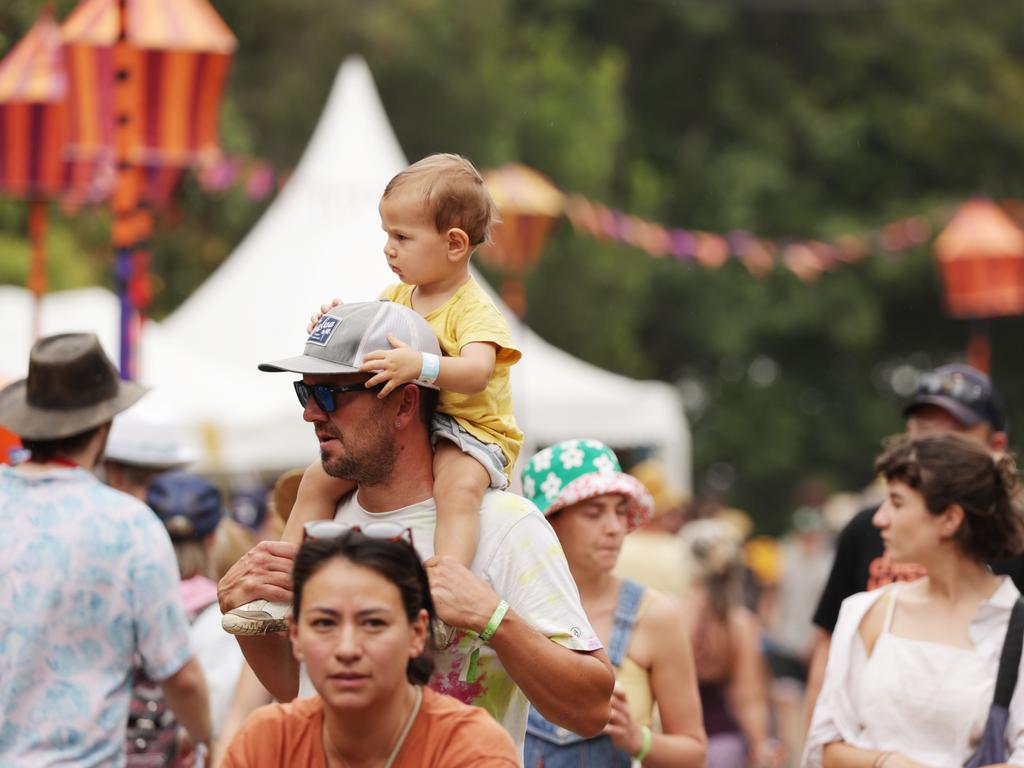 Colourful crowds on day one of the Woodford Folk Festival. Picture: Lachie Millard