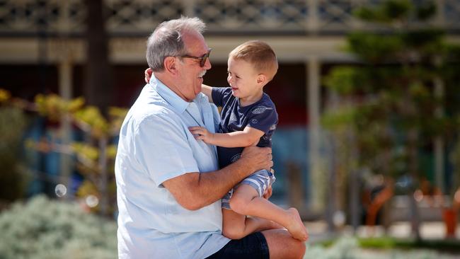 MOTIVATED: Nigel Davis, 65, of Glenelg, with his grandson George, 2.