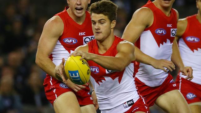 AFL: Round 2 Carlton V Sydney Swans at Etihad , 3rd of April , Melbourne Australia. Sydney's Tom Papley Picture : George Salpigtidis