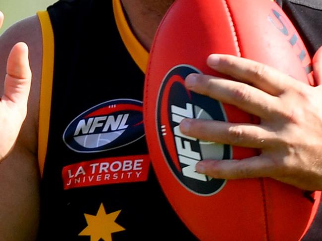 Tyson Pickett of the Fitzroy Stars evades a tackle during the 2024 Northern Football Netball League Division 3 Heidelberg Golf Club Seniors Grand Final match between the Fitzroy Stars and the Old Paradians at Lalor Reserve, on September 07, 2024, in Melbourne, Australia. (Photo by Josh Chadwick)