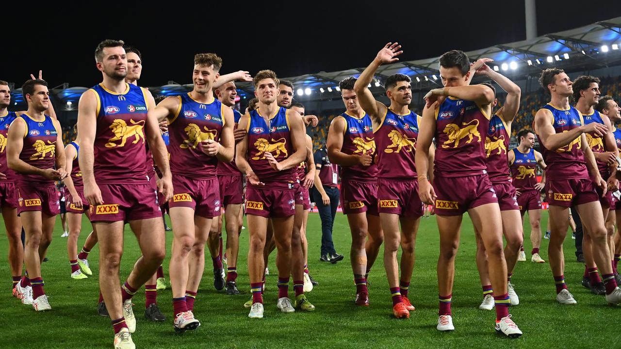 The Suns leave the field after a win during the 2023 AFL Round 12 News  Photo - Getty Images