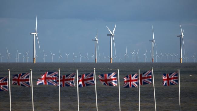 Wind turbines off the coast of Clacton-on-Sea, England. Picture: Getty Images