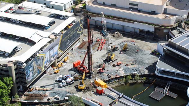 Aerial shot of the Dorsett hotel and apartments construction site.