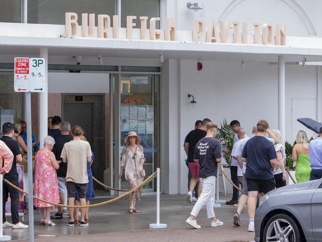 The scene at Burleigh Pavilion earlier today. Picture: Jerad Williams