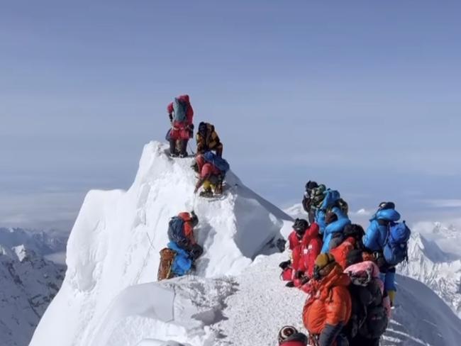 Screengrabs of climbers on Mount Everest from @nepalvisuals on Instagram .Credit >@nepalvisuals Instagram