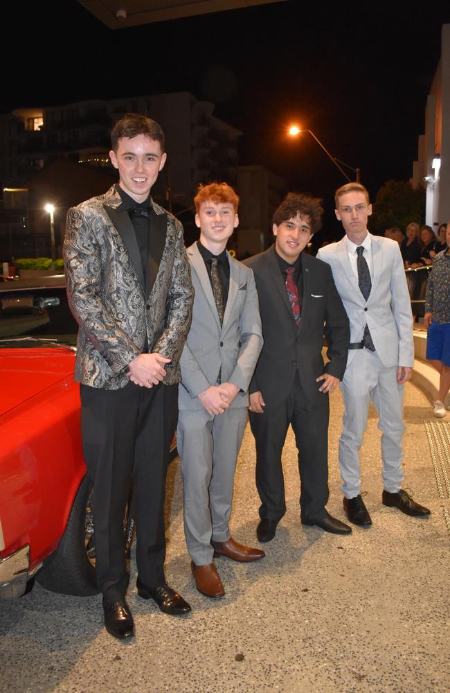 Jace K, Cooper L, Tadhg L and Joss M at the Siena Catholic College Yr 12 Benefit Ball (formal 2024).