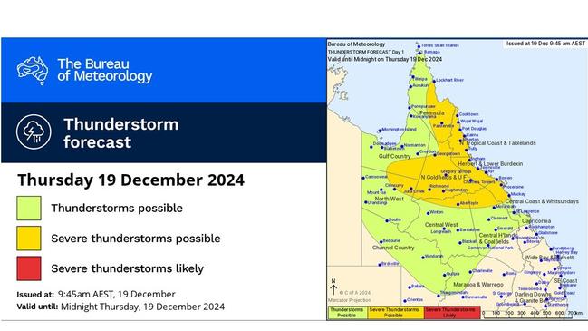 Thunderstorms were expected to hit North Queensland on Thursday. Picture: BOM.