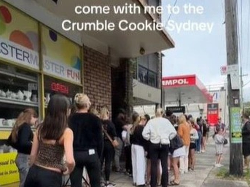 Sydneysiders queued up for the ‘scam’ cookies. Picture: TikTok