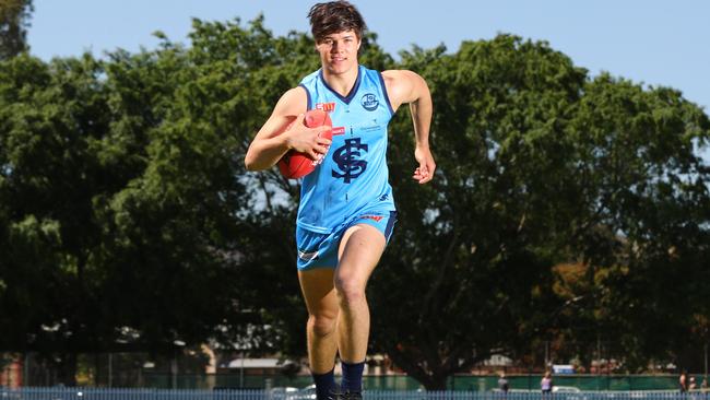 STILL CHASING THE DREAM: Sturt’s Tom Lewis has vowed not to give up on his pursuit of an AFL home. Picture: Tait Schmaal