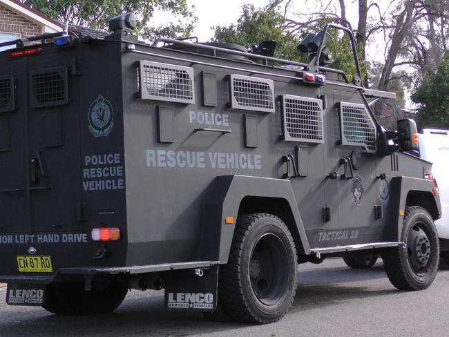 A specialist police vehicle at the scene of an arrest on June 5. Picture: NSW Police.