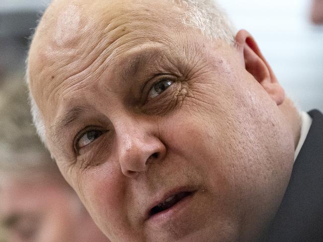 Victorian Treasurer and Resources Minister Tim Pallas speaks during a Victorian budget estimate inquiry at Parliament of Victoria, in Melbourne, Australia, Tuesday, May 15th, 2018. (AAP Image/Daniel Pockett) NO ARCHIVING