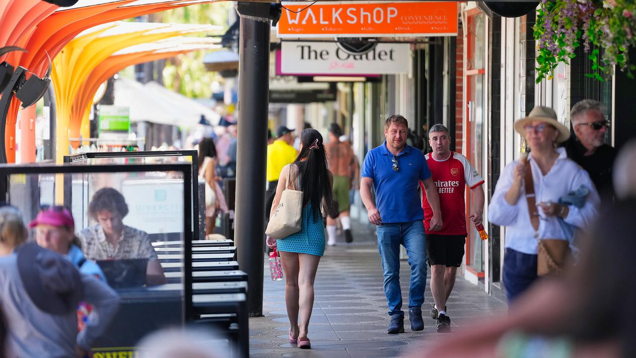 People in Acland Street at St Kilda in Melbourne. Picture: NewsWire / Luis Enrique Ascui