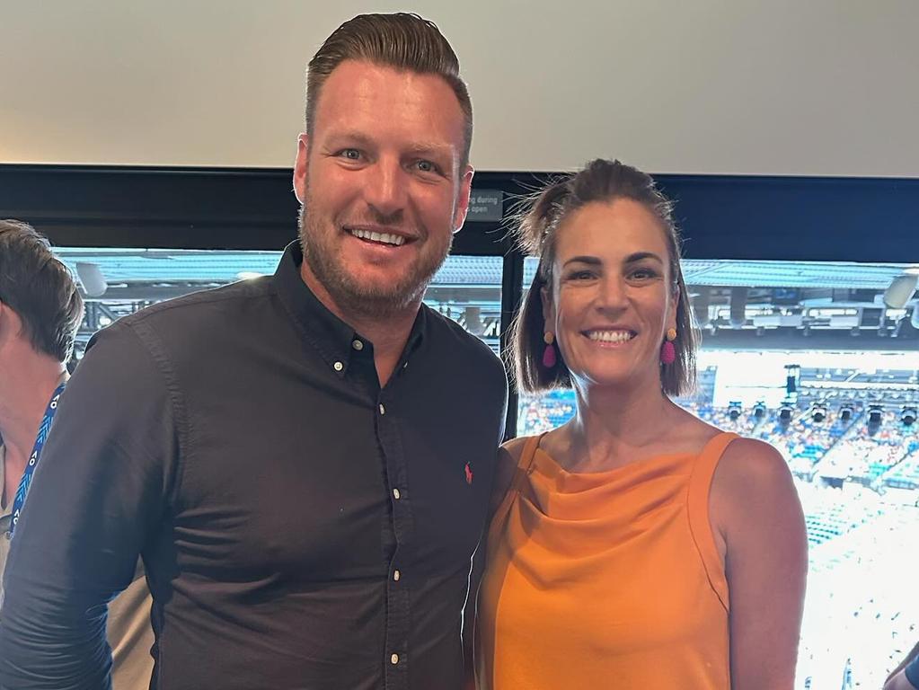 Sam Groth and Jade Benham at a fundraising event for the Australian Open. Picture: Instagram