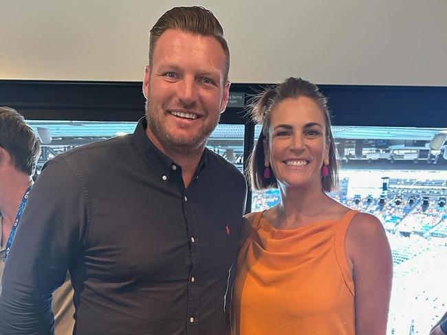 Sam Groth and Jade Benham at a fundraising event for the Australian Open. Picture: Instagram