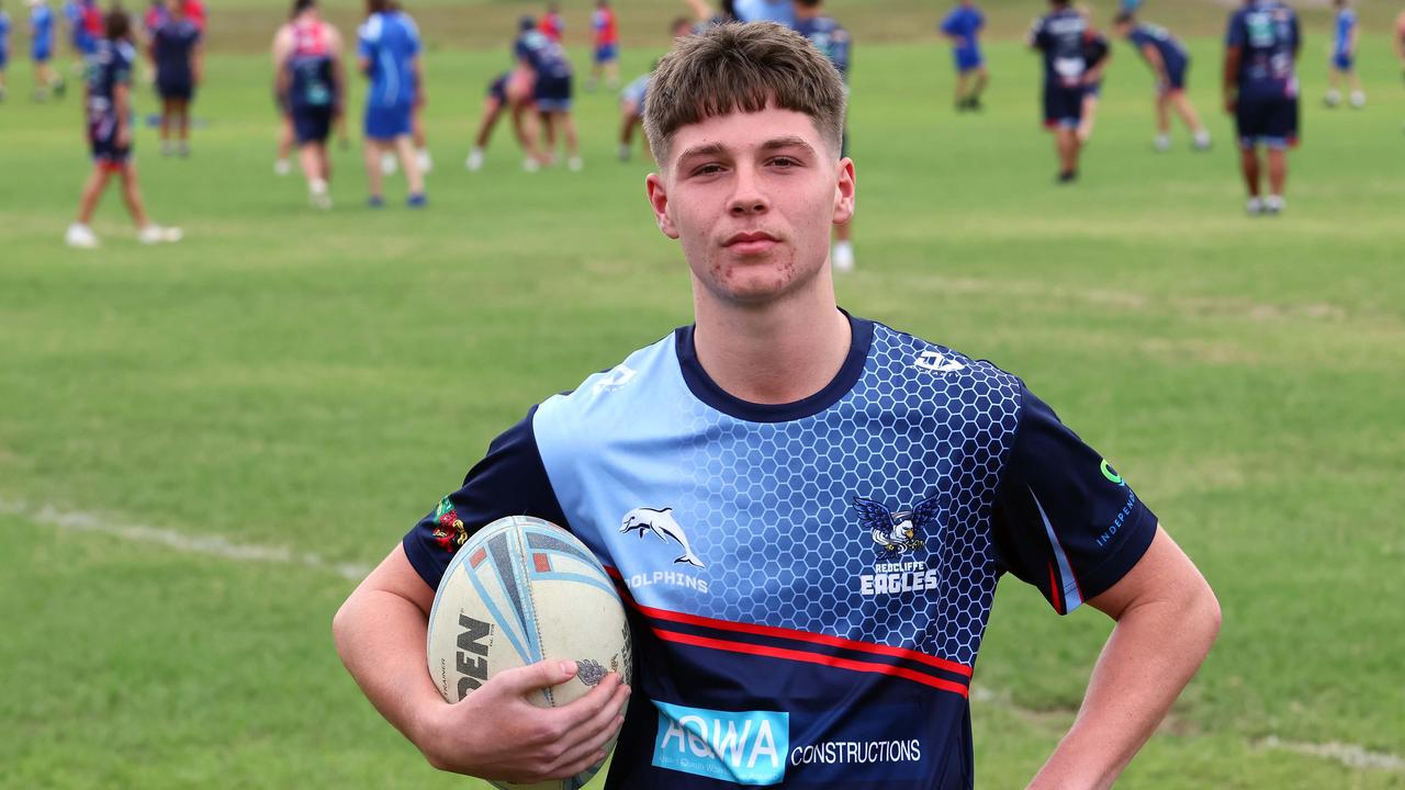 Grady Payne at Redcliffe State High School - he will play for the Tigers. Picture: Tertius Pickard