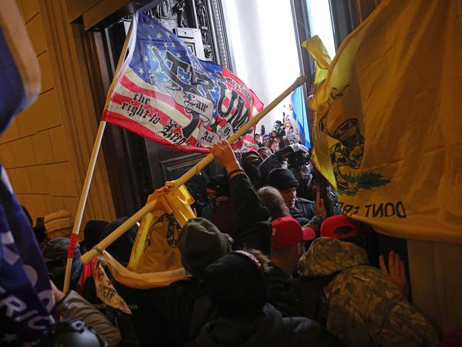 Trump protesters break into the US Capitol. Picture: Getty Images/AFP