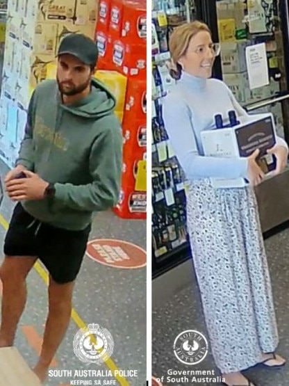 Port Pirie couple wanted over October 5 alleged thefts. Picture: SA Police