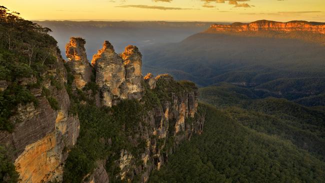 The famed Three Sisters in the Blue Mountains, west of Sydney.