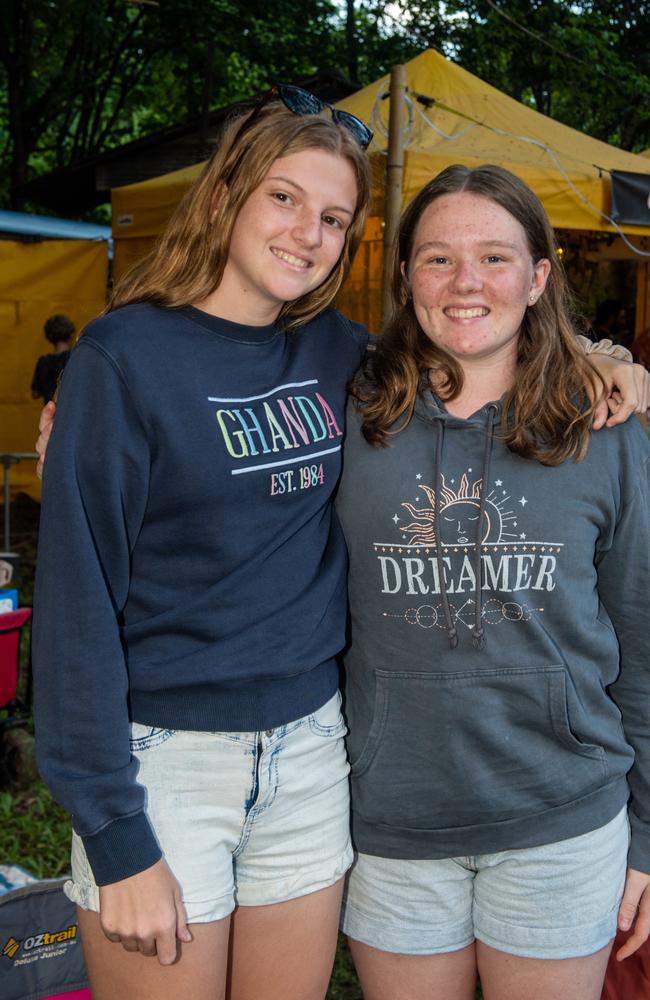 Zoe Shepherd-Smith and Olivia Dibbin at Wintermoon Festival at Mount Charlton.Picture: Michaela Harlow