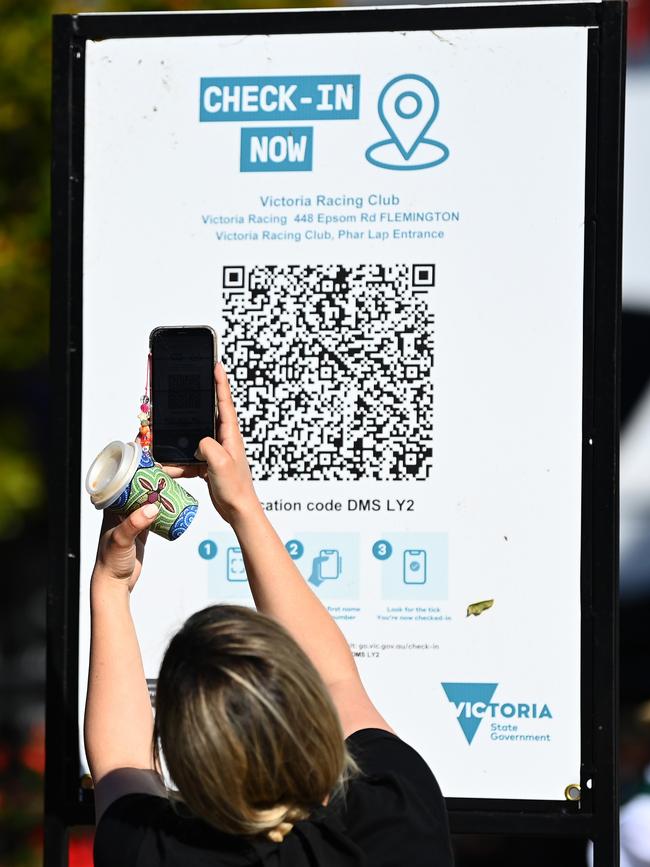 People scan in on entry. Picture: Quinn Rooney/Getty Images